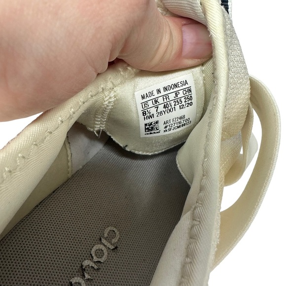 ADIDAS 8.5 Women's Cloudfoam Pure Motion Running Shoe Cream White Slip On - Picture 10 of 10